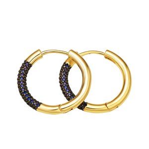 Hoop Earrings with Blue Crystals